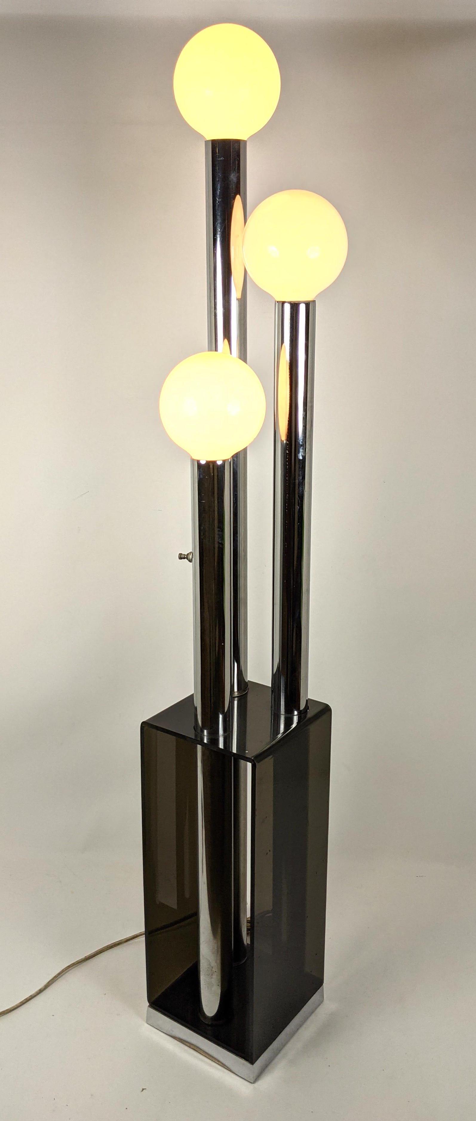 70s Modern Chroma and Acrylic Lamp. 4.5ft. (1 of 13)