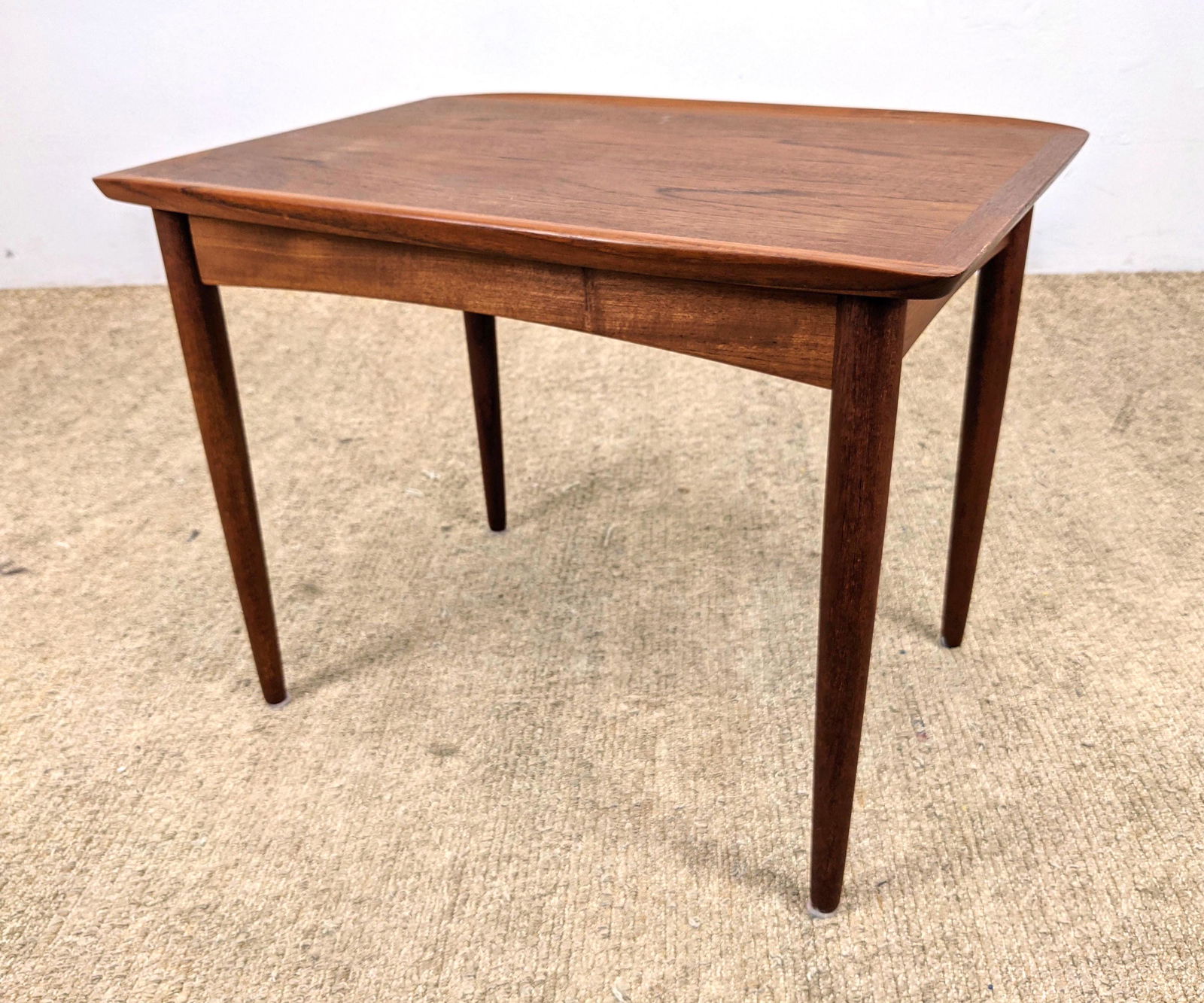Danish Modern Teak Side Table. Banded top. MOBELINTARSI (1 of 11)