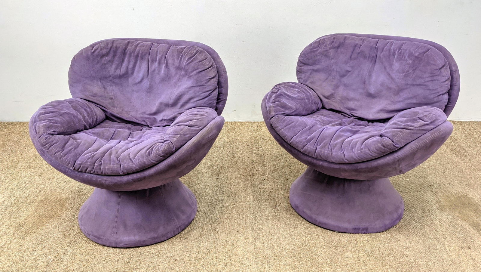Pr JAYMAR Purple Modernist Lounge Chairs. Upholstered p (1 of 13)