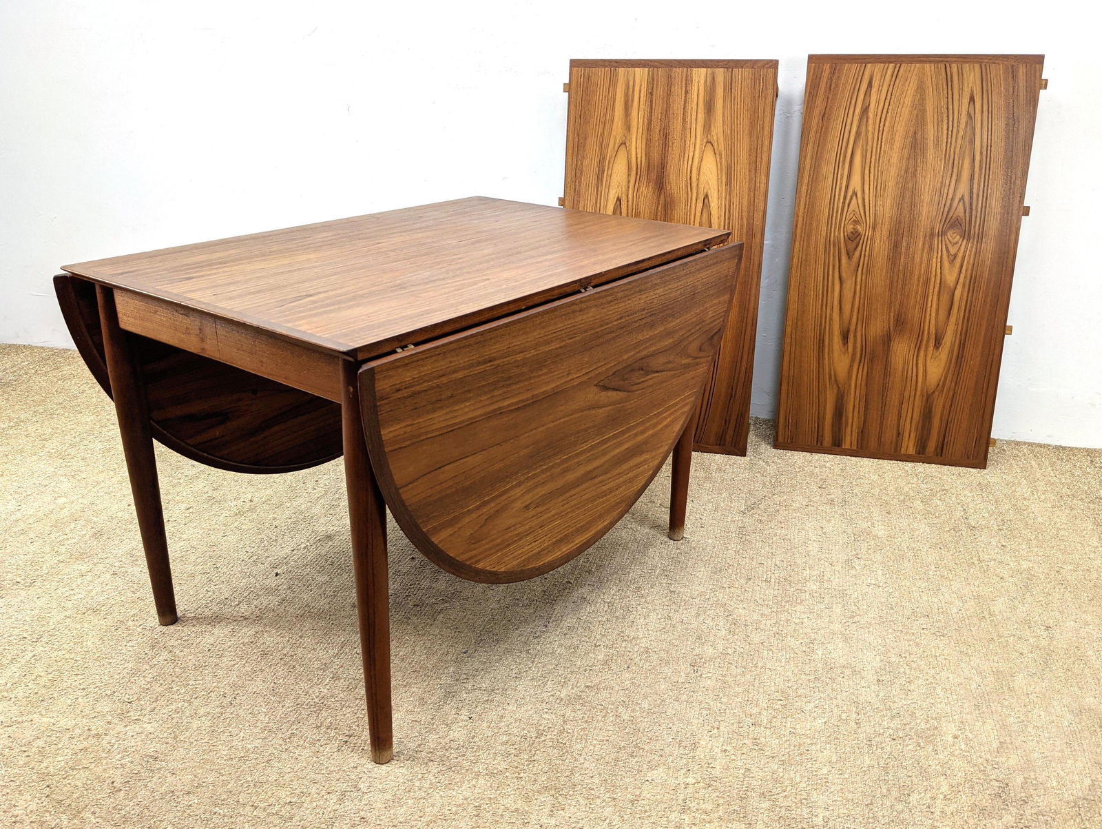 Danish Modern Drop Side Dining Table. ARNE VODDER for S: Danish Modern Drop Side Dining Table. ARNE VODDER for SIBAST MOBLER. Two 22" Leaves. Marked-- Dimensions: H: 28 inches: W: 41.5 inches: D: 70 inches ---