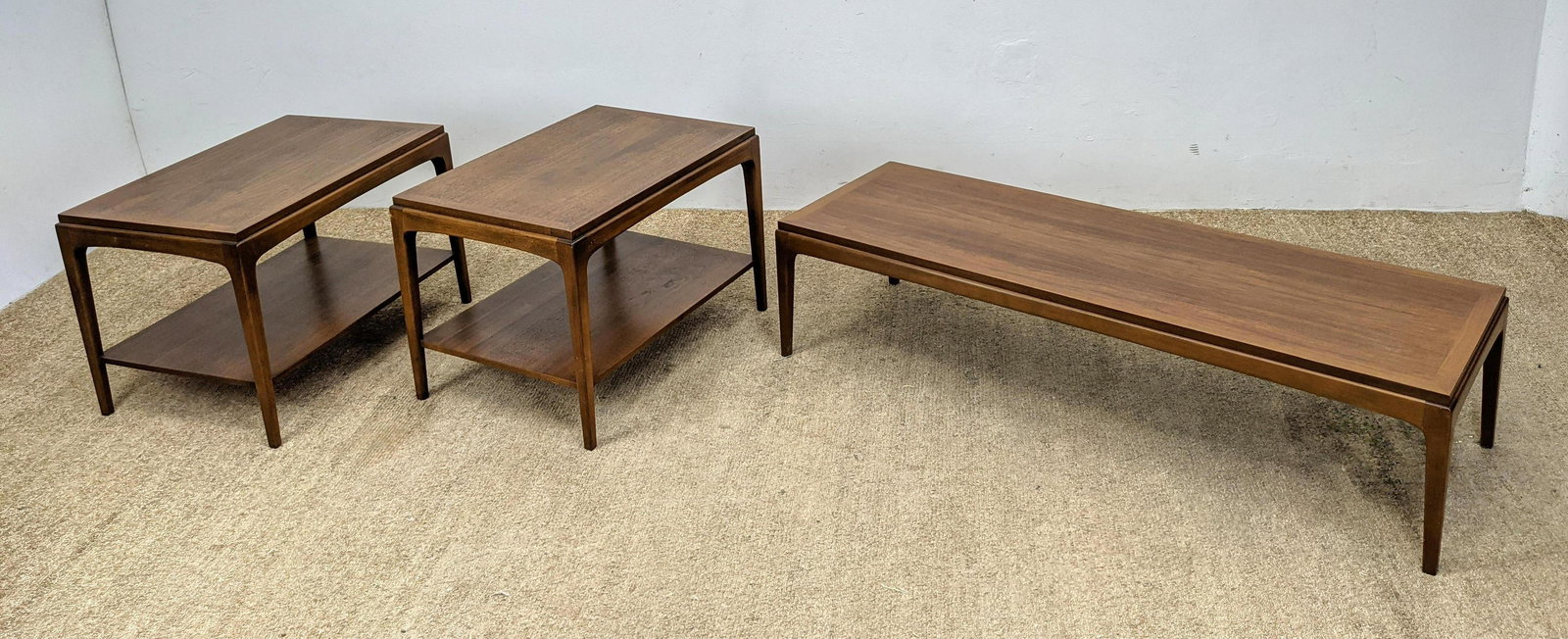 3pc LANE American Modern Walnut Tables. Coffee Table an (1 of 13)