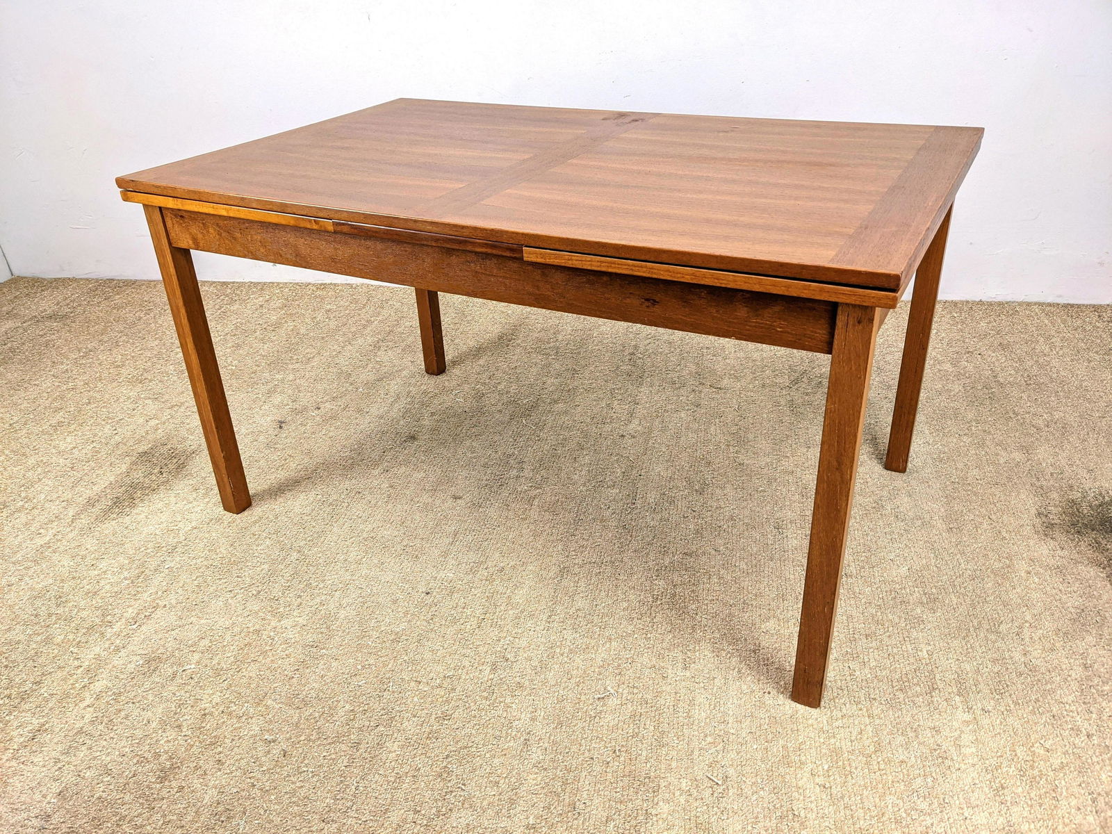 Danish Modern Teak Refractory Dining Table. Marked Denm (1 of 10)