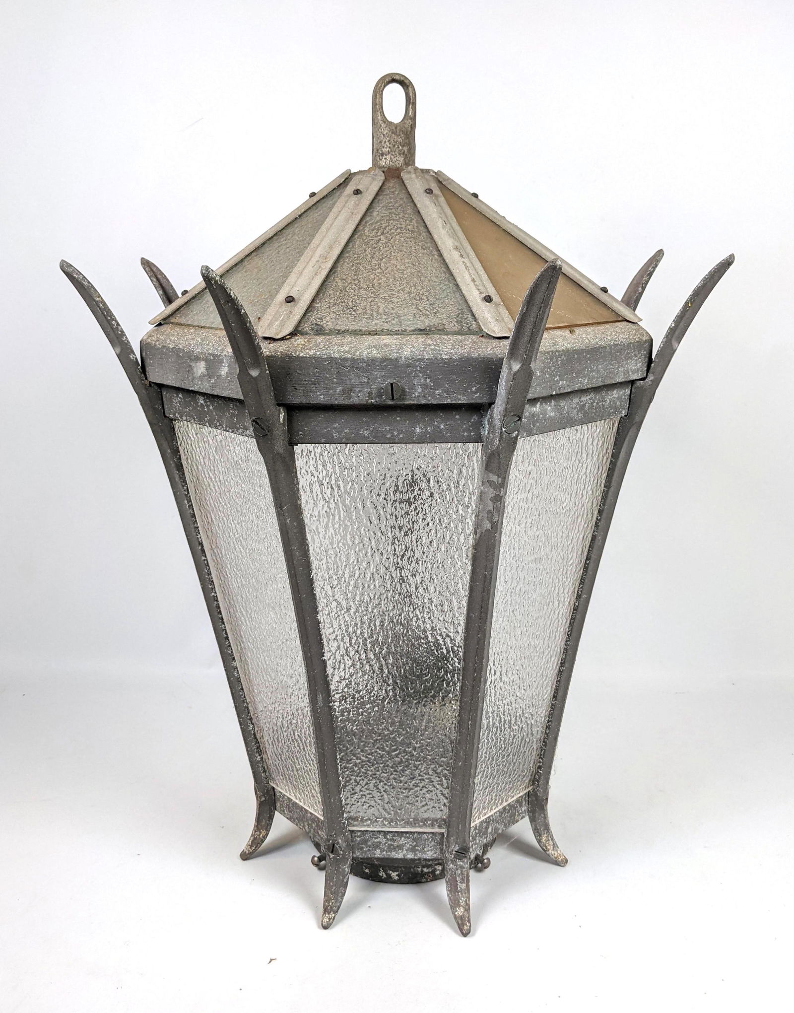 Textured Clear Glass Lantern Post Top. Lamp. (1 of 11)