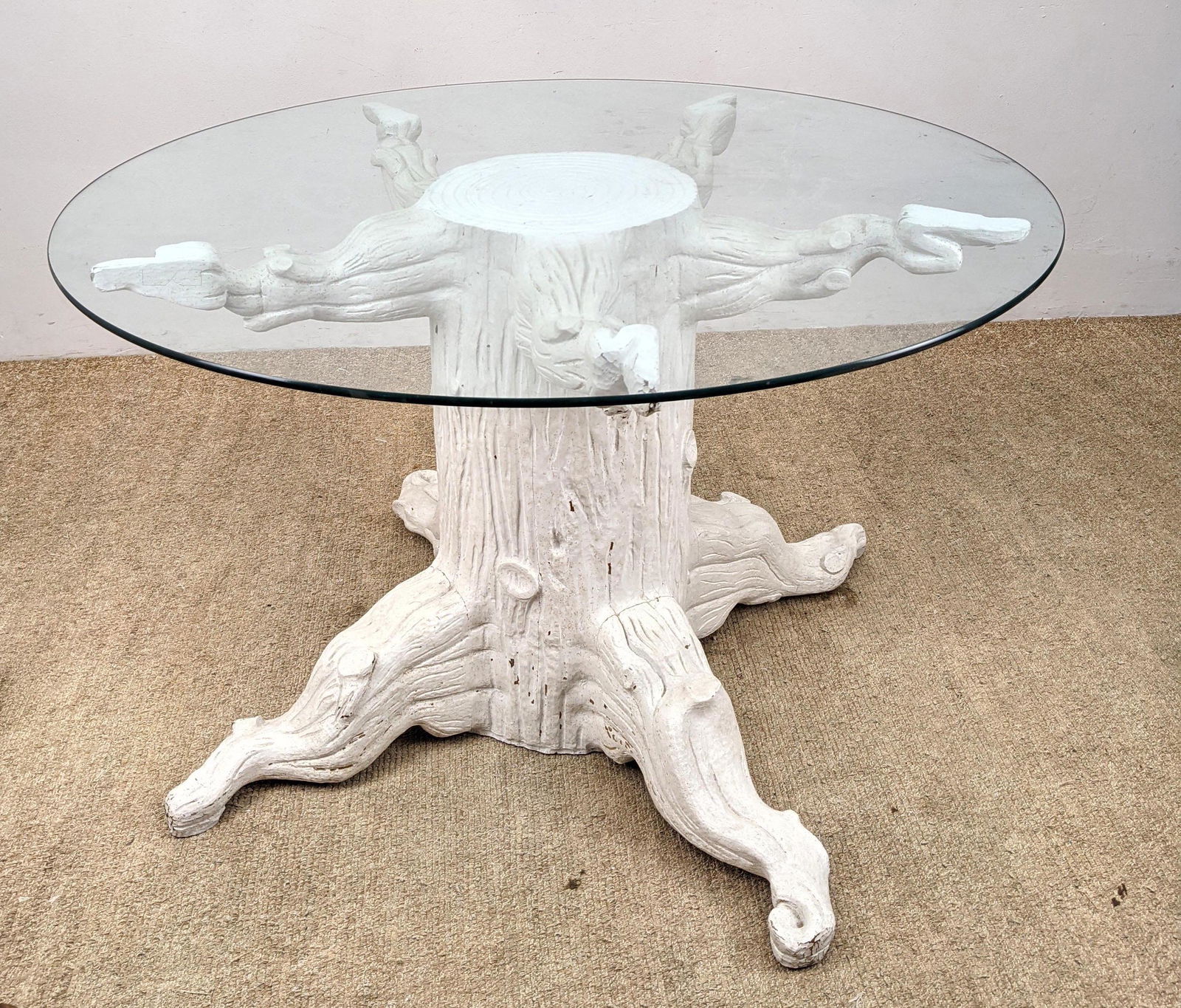 Decorator  Faux Bois Wood and Glass Center Table. Natur (1 of 16)