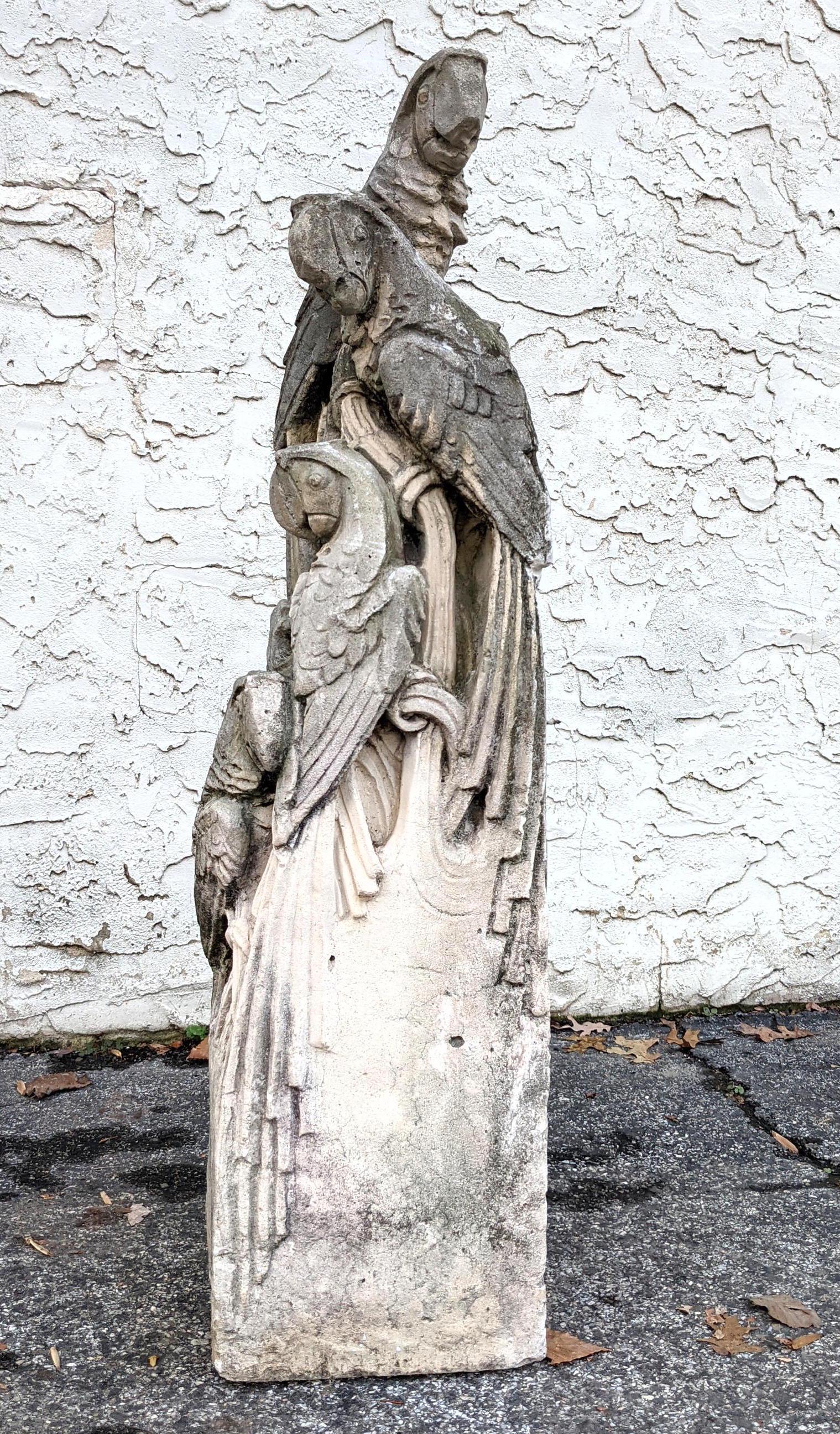 3ft Cast Stone Garden Sculpture of Parrots. (1 of 9)