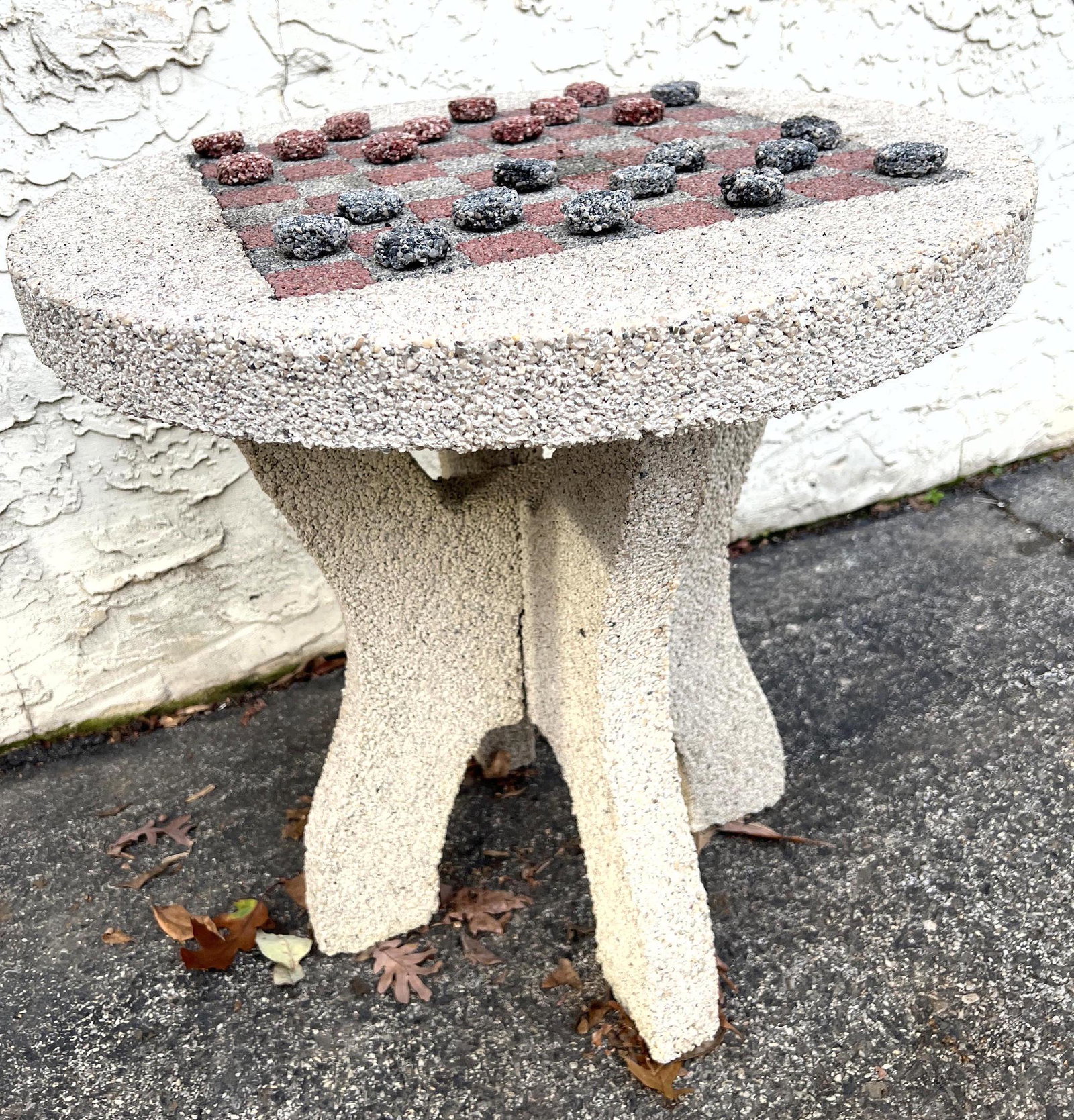 Cast Stone Chess Checkers Garden Table. (1 of 6)