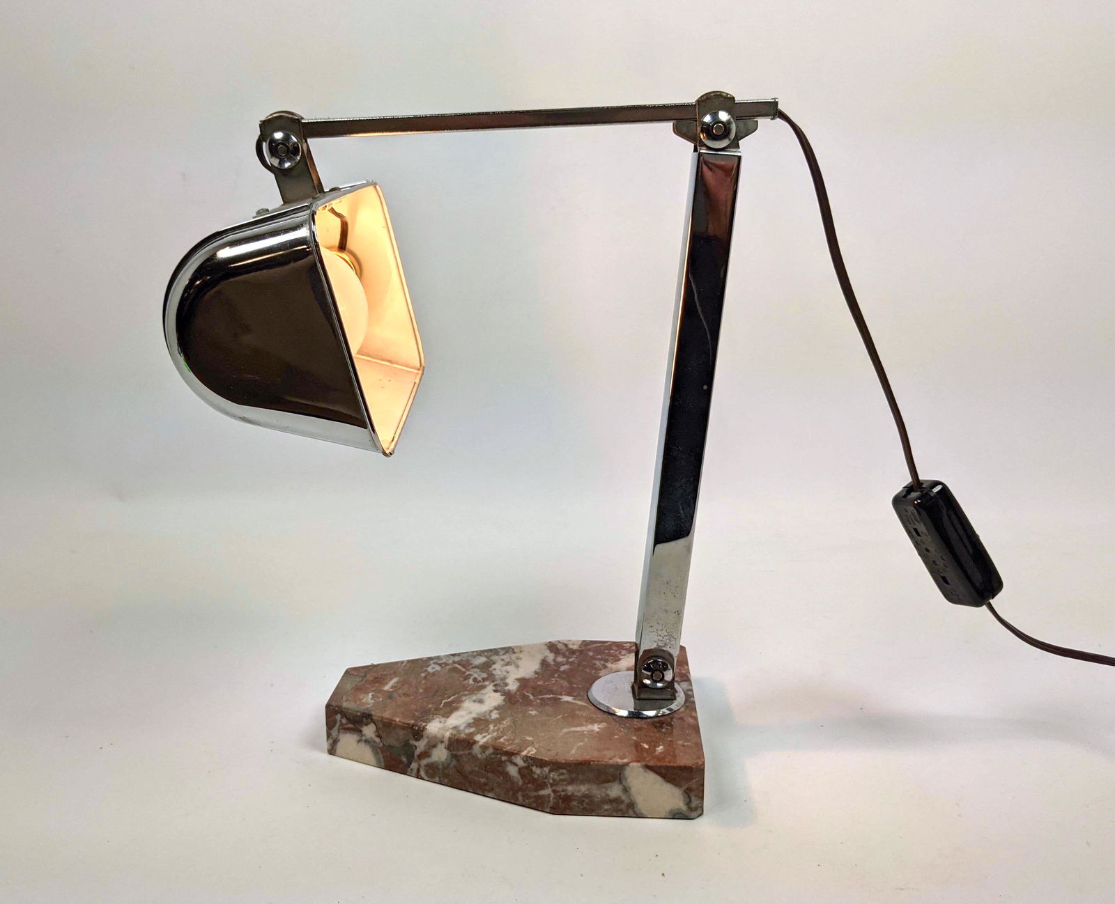 Marble Base Chrome Arm Desk Task Lamp. Adjustable. (1 of 14)