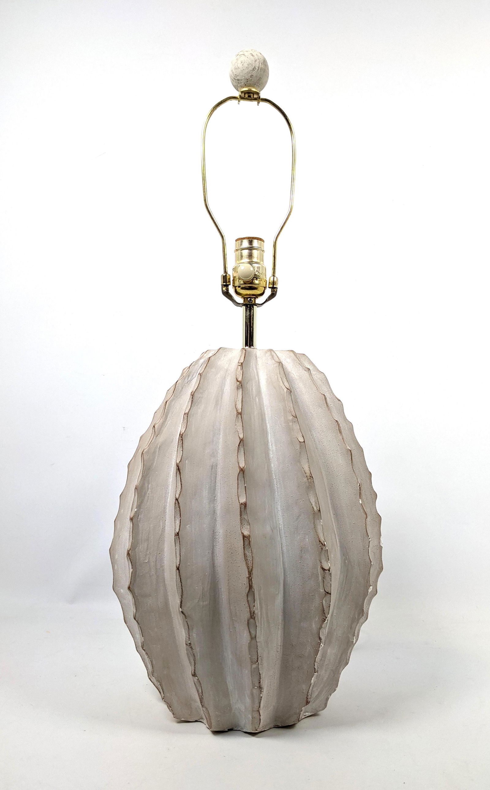 Cactus Form Painted Plaster Modernist Table Lamp. Textu (1 of 12)