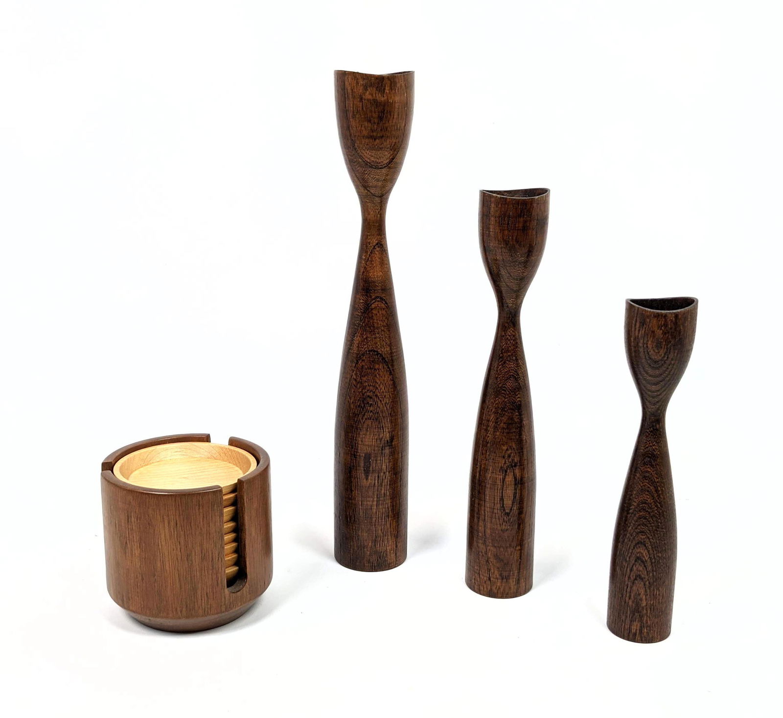 Mid Century Modern Wood accessory lot. Coasters and woo (1 of 10)