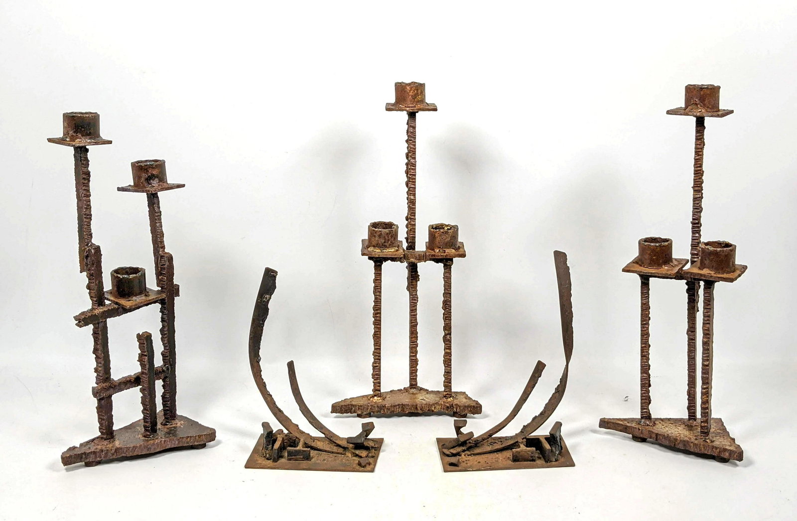 LOT 5pc Brutalist Welded Metal Objects. Includes three (1 of 13)