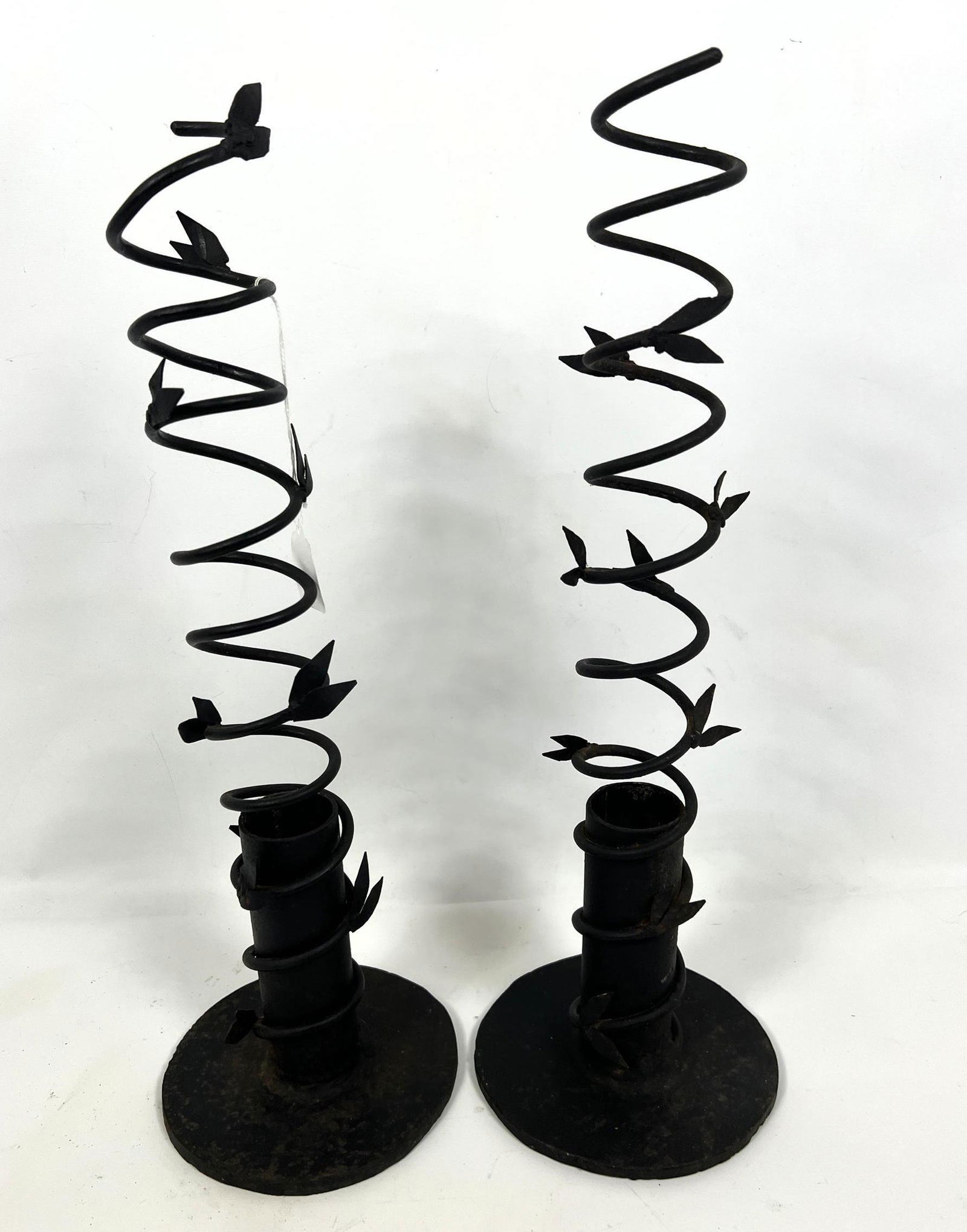 Pair Twisted Iron Candlesticks. (1 of 9)