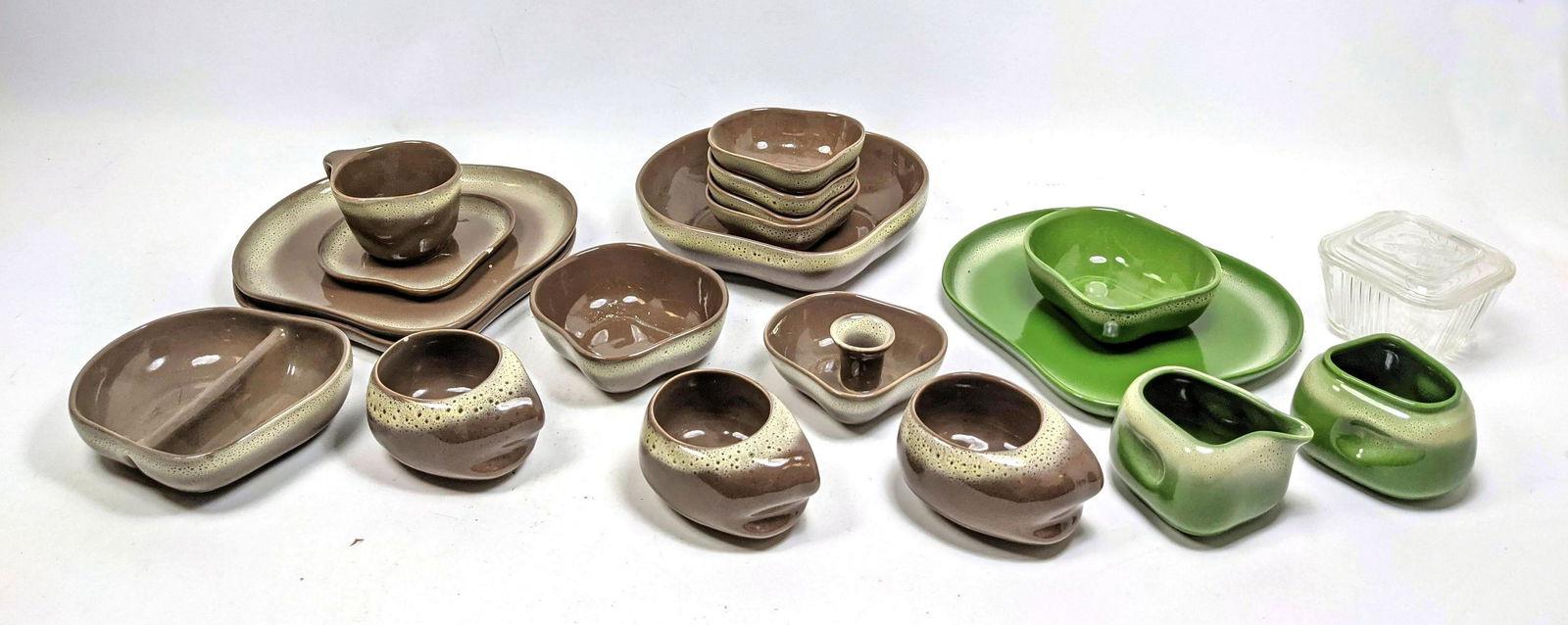 TAMAC Mid Century Dinnerware China. Mocha and green gla (1 of 18)