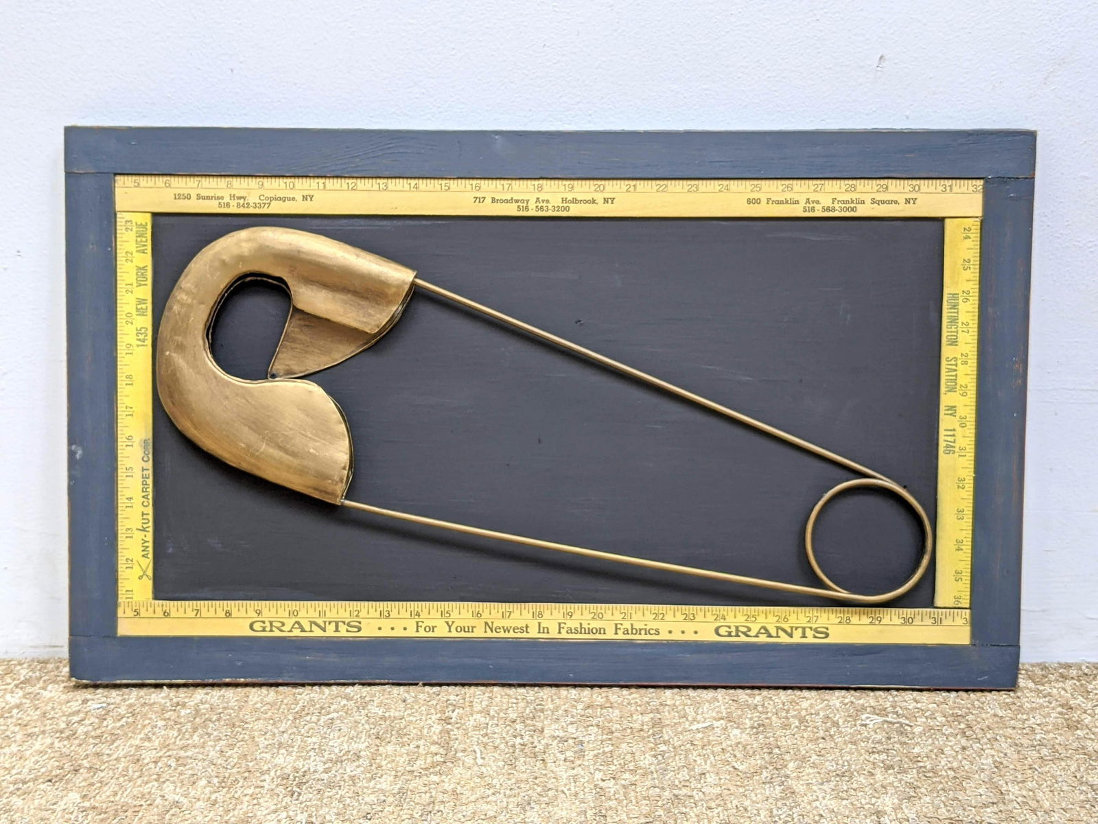 Oversized Metal Clothespin Sculpture in Yellow Yardstic (1 of 8)