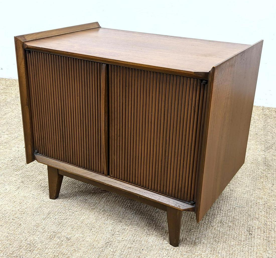 American Modern Walnut Cabinet Server. Ribbed texture d (1 of 12)