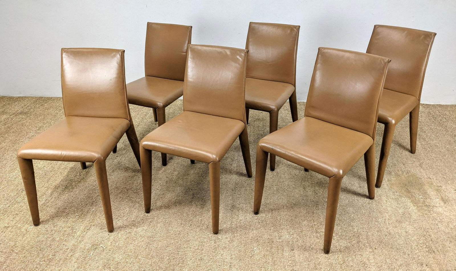 Set 6 B&B ITALIA Leather Dining Chairs. Clean Minimalis (1 of 16)