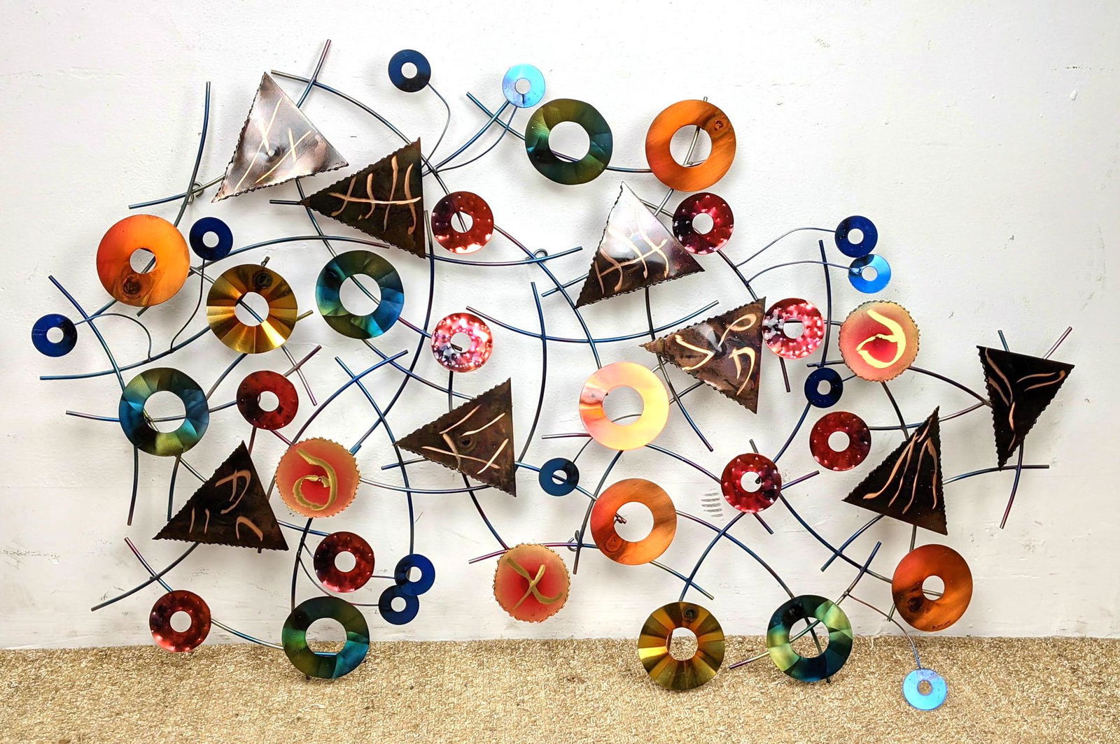 Large C JERE Mixed Metal Wall Sculpture. Kaleidoscope. (1 of 11)