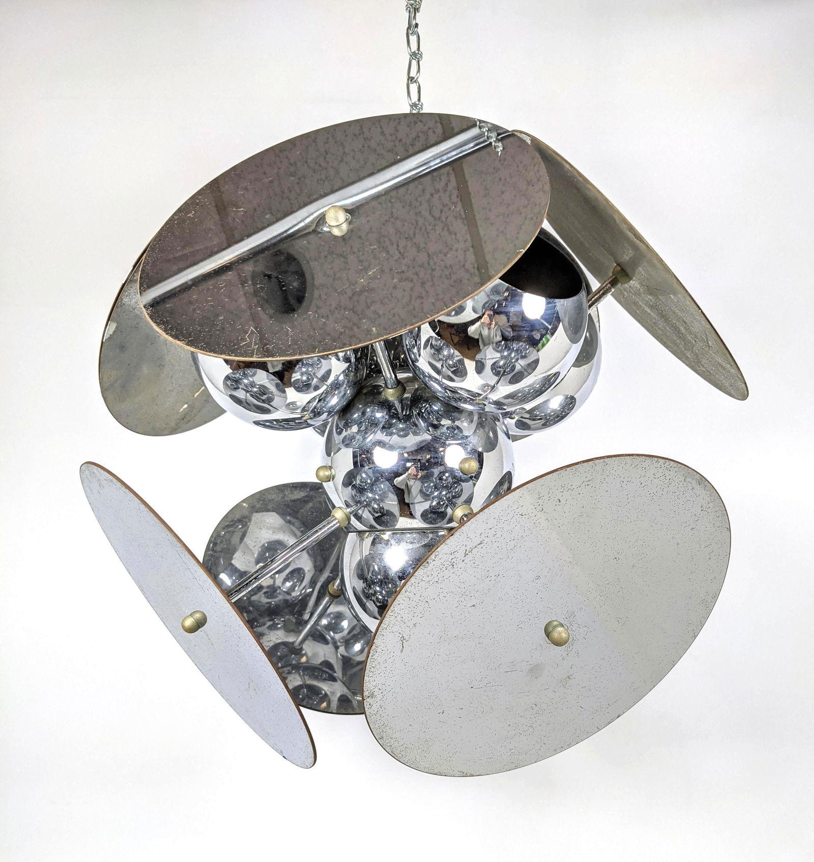 Modernist Chrome Sputnik Chandelier. Central Chrome Bal (1 of 15)