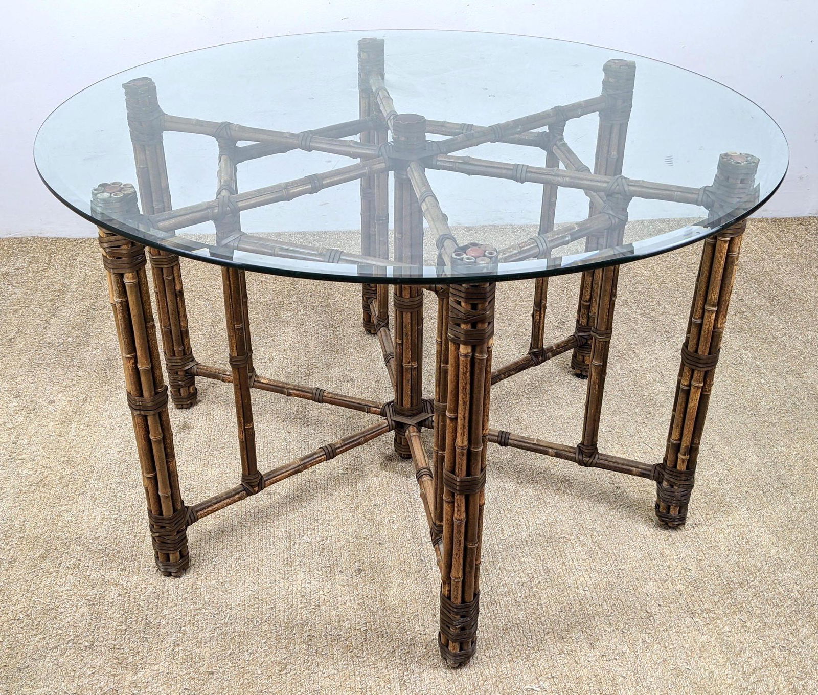 MCGUIRE San Francisco Bamboo Dining Table. Leather wrap (1 of 14)
