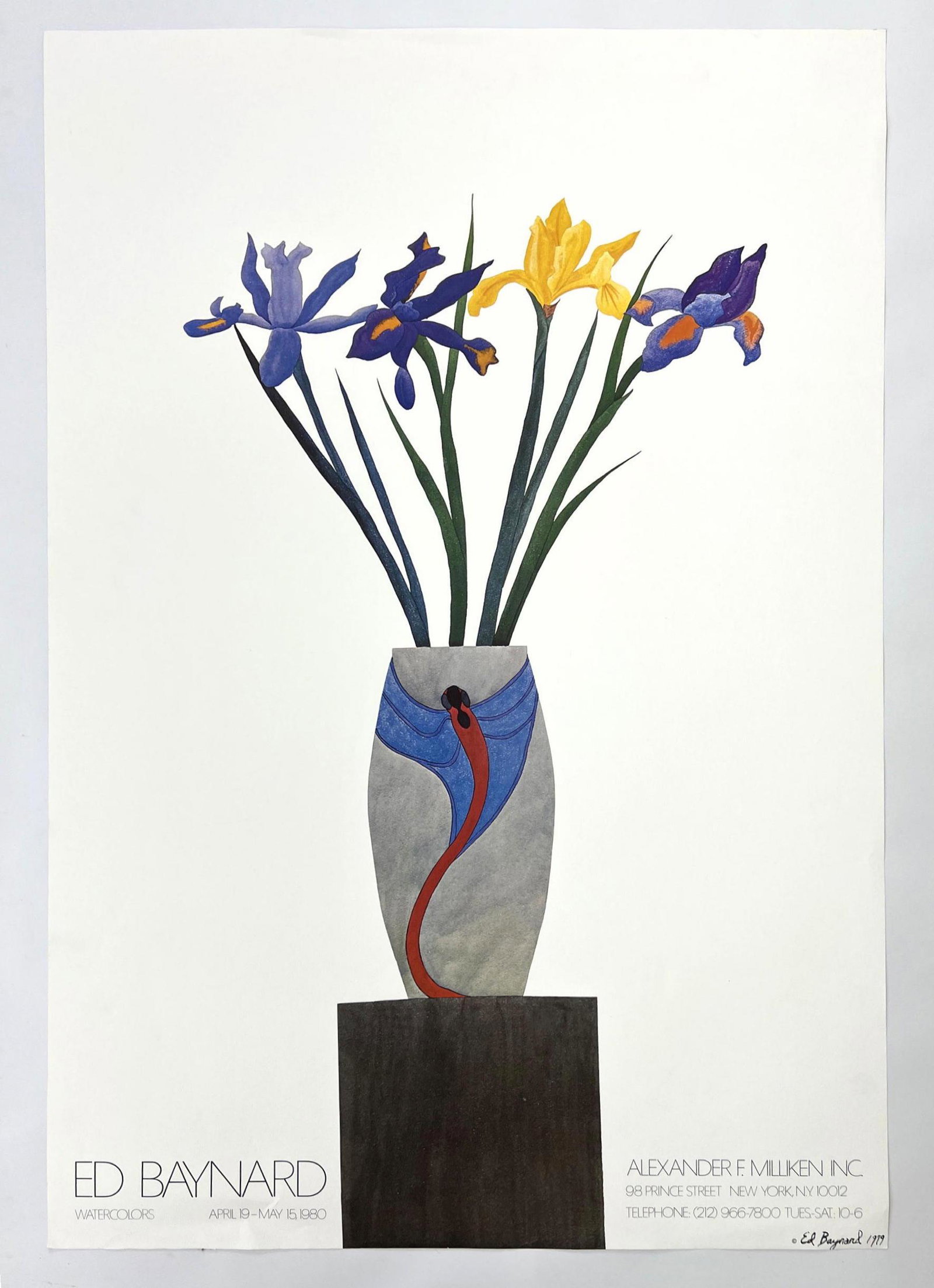 ED BAYNARD 1979 Signed Art Exhibition Poster. Vase with (1 of 9)