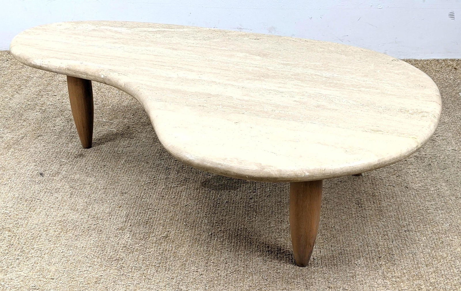 Large Travertine Coffee Cocktail Table.  Thick top on b (1 of 11)