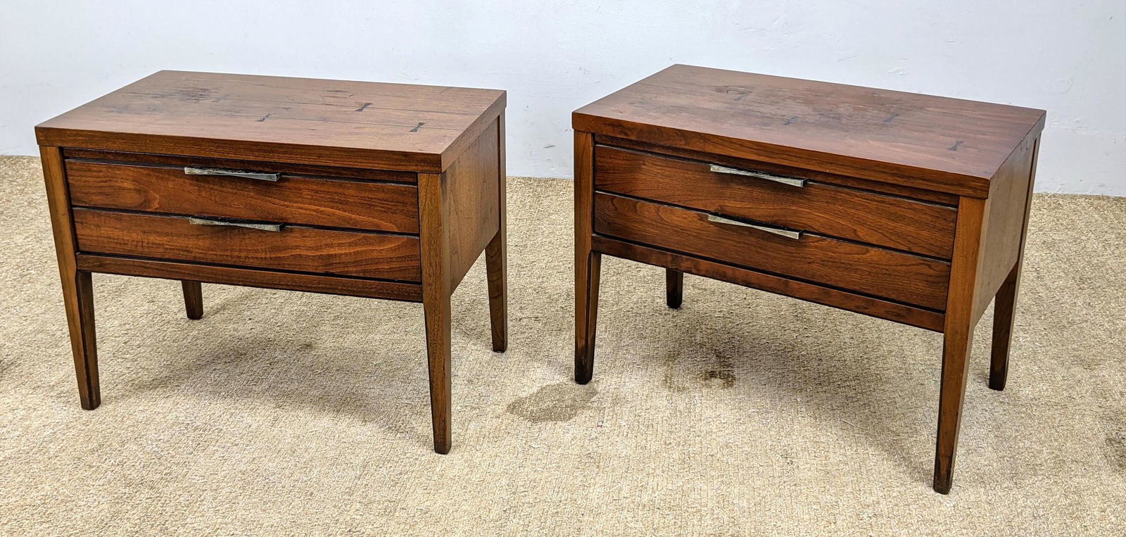 Pair LANE Tuxedo Side Tables.  Night stands with bow ti (1 of 12)