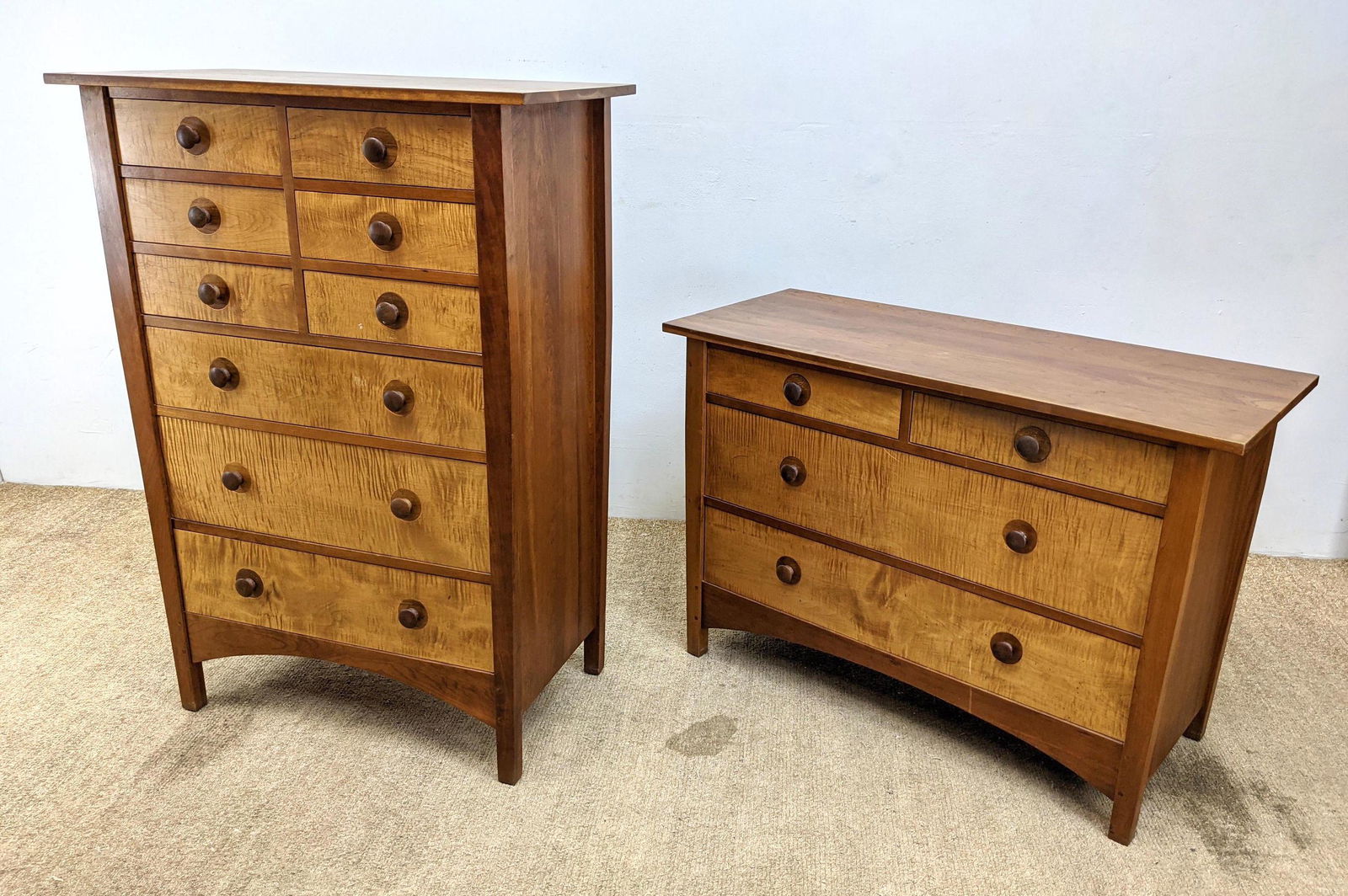 2pc LEOPOLD STICKLEY Mission Dressers Chests. Maple and (1 of 15)
