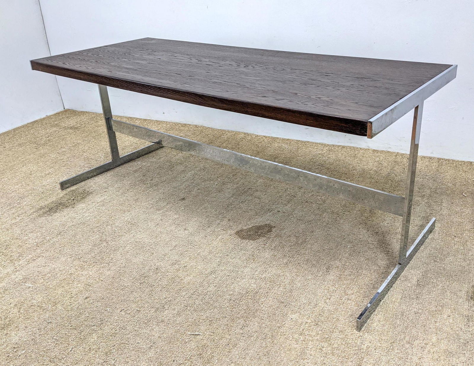 Mid Century Modern  Chrome and Wood Dining Table Desk. (1 of 15)