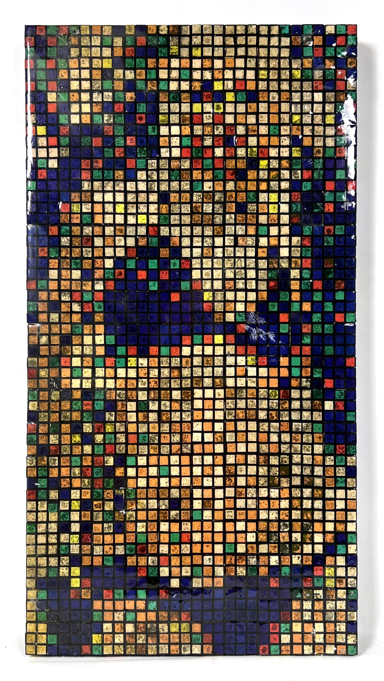 OP ART Mosaic Plaque Appears to made from pieces of min (1 of 7)