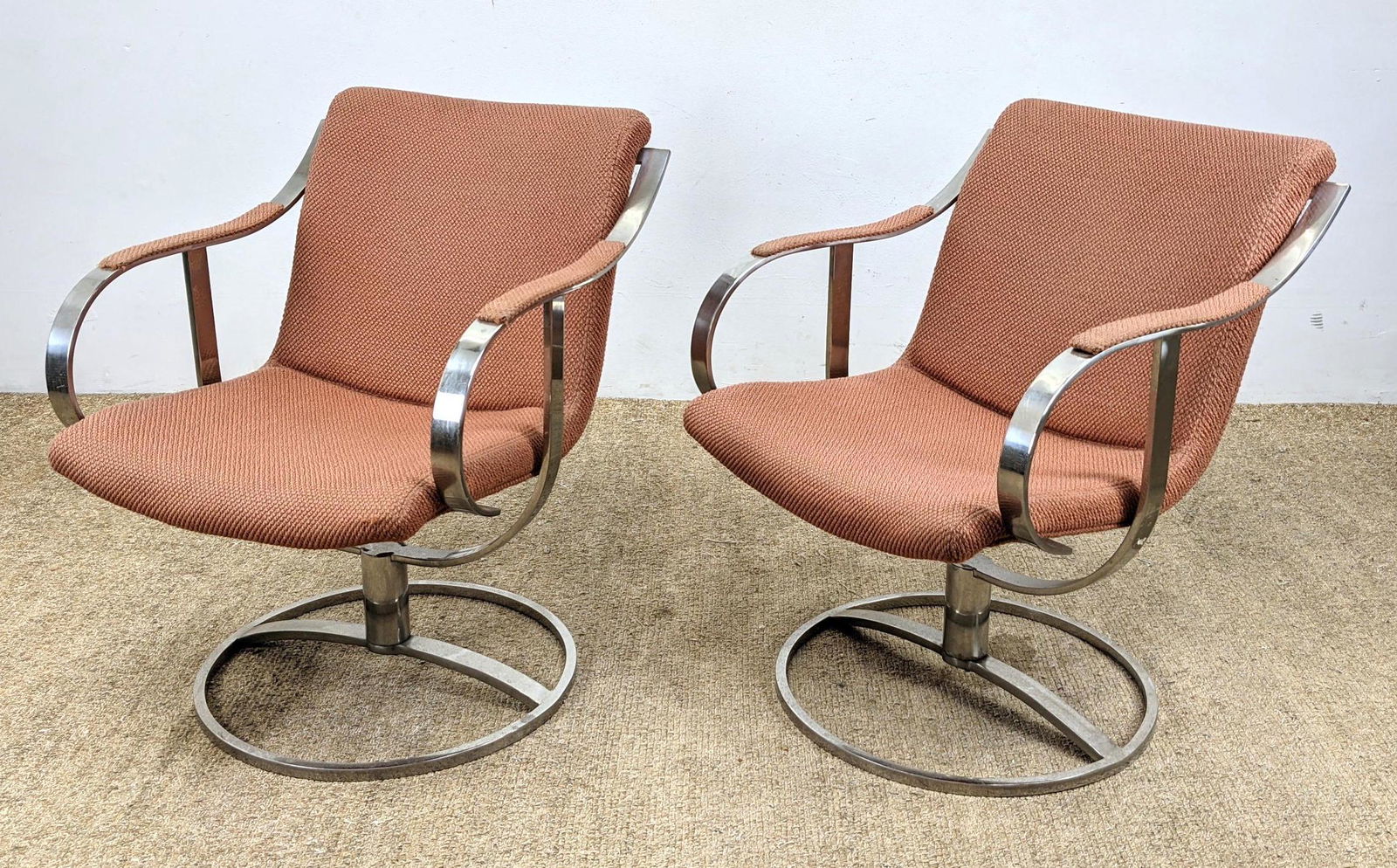 Pair STEELCASE Swivel Lounge Chairs.  Gardner Leaver. H (1 of 9)