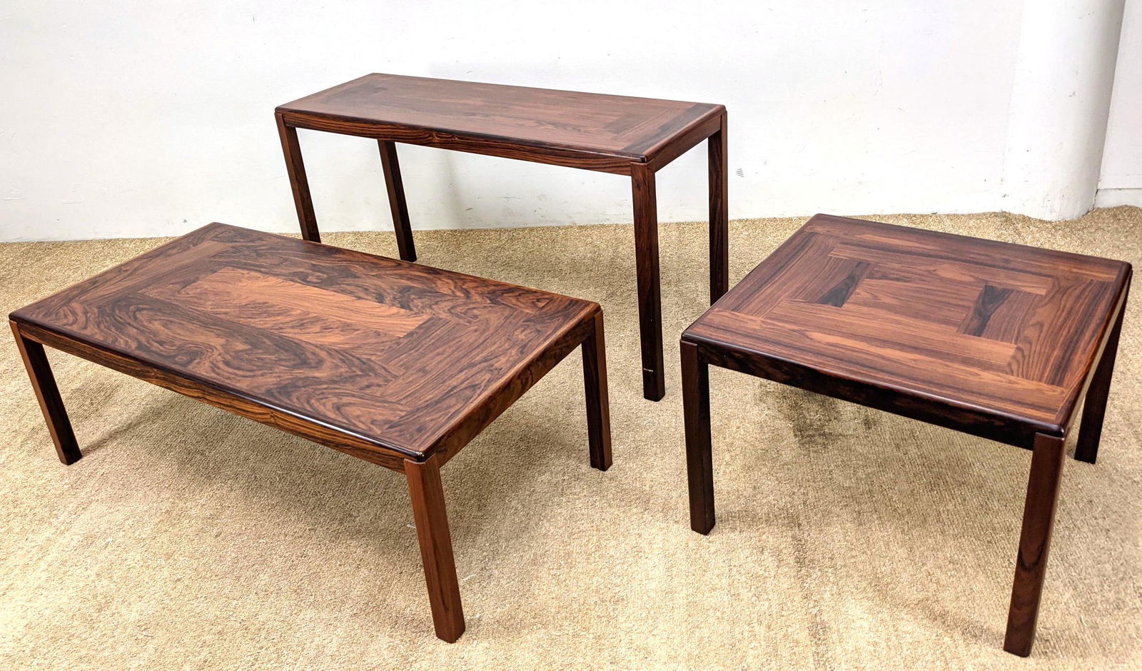 3pc VEJLE STOLE Danish Modern Rosewood Tables. Various (1 of 16)