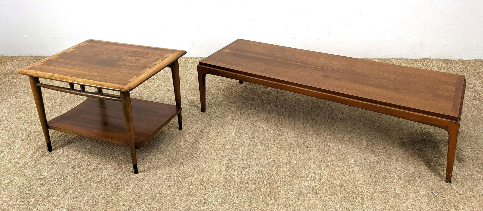 2pc LANE Modernist Tables.  1) Coffee Table. 2). Two Ti (1 of 14)