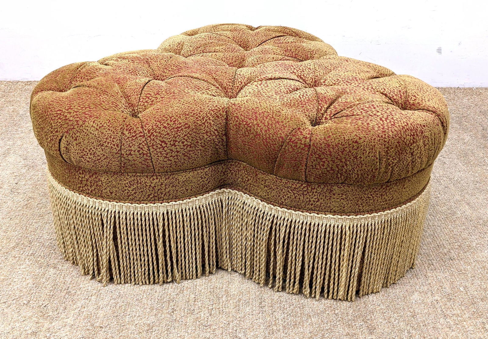Ethan Allen Tufted Upholstered Round Ottoman
