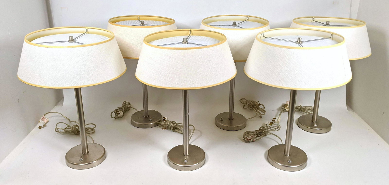 Lot of 6 NESSEN Desk Table Lamps. Metal bases. Shade (1 of 15)