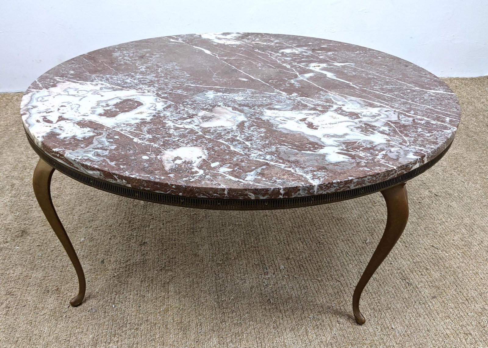Italian Style Marble Top Coffee Table.  Round marble. B (1 of 13)