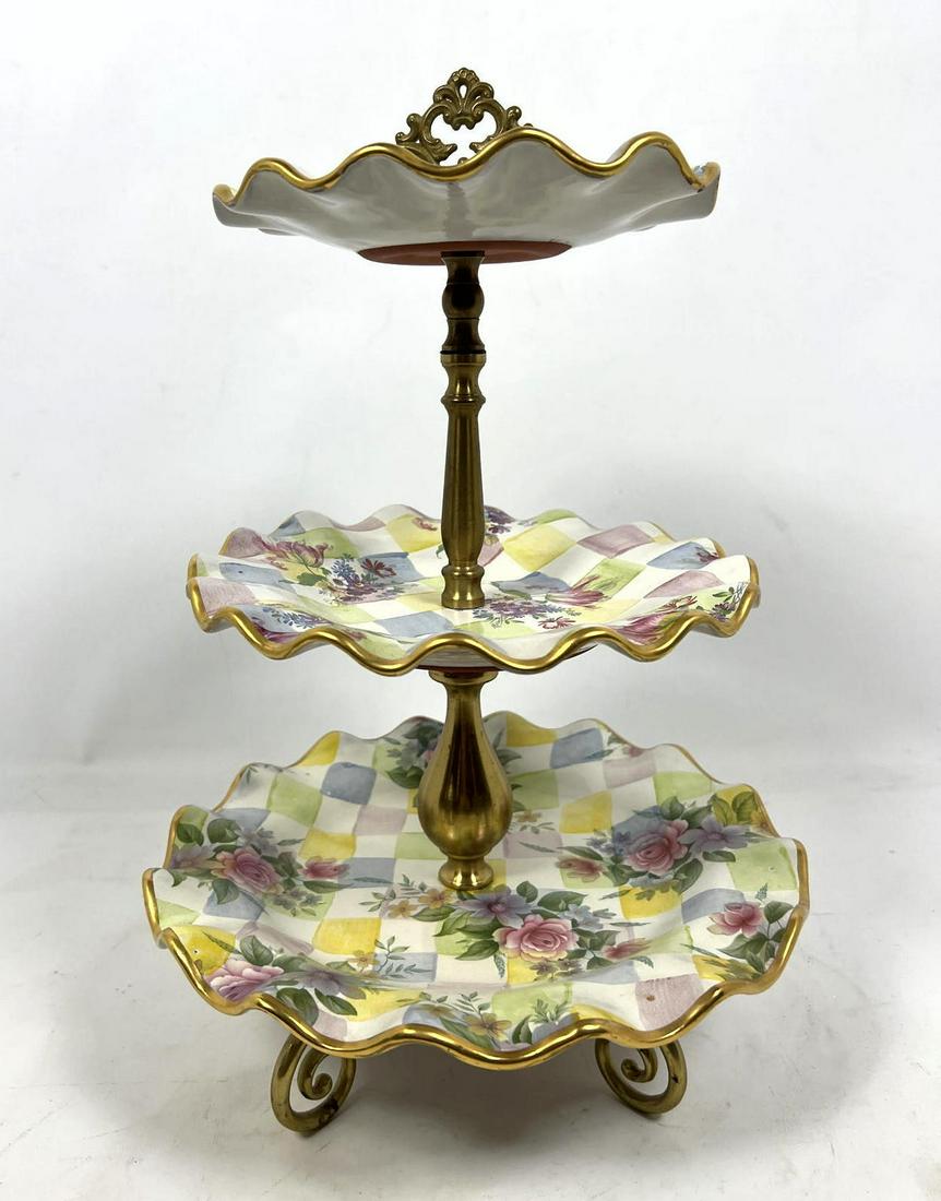 MacKENZIE CHILDS Three Tier Tidbit Serving Tray. Multi (1 of 11)
