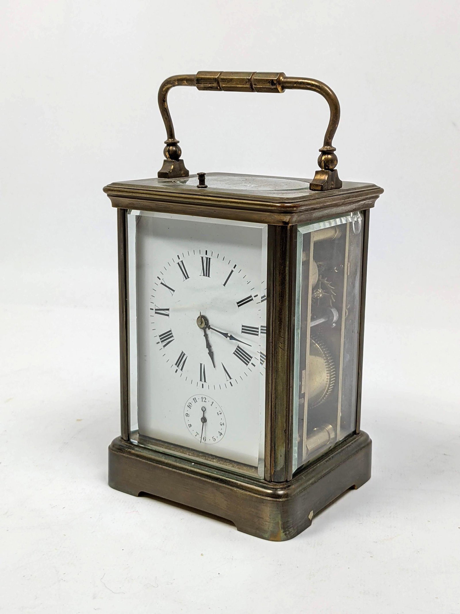 Bronze Key Wind Carriage Clock. Vintage. Has key. (1 of 13)