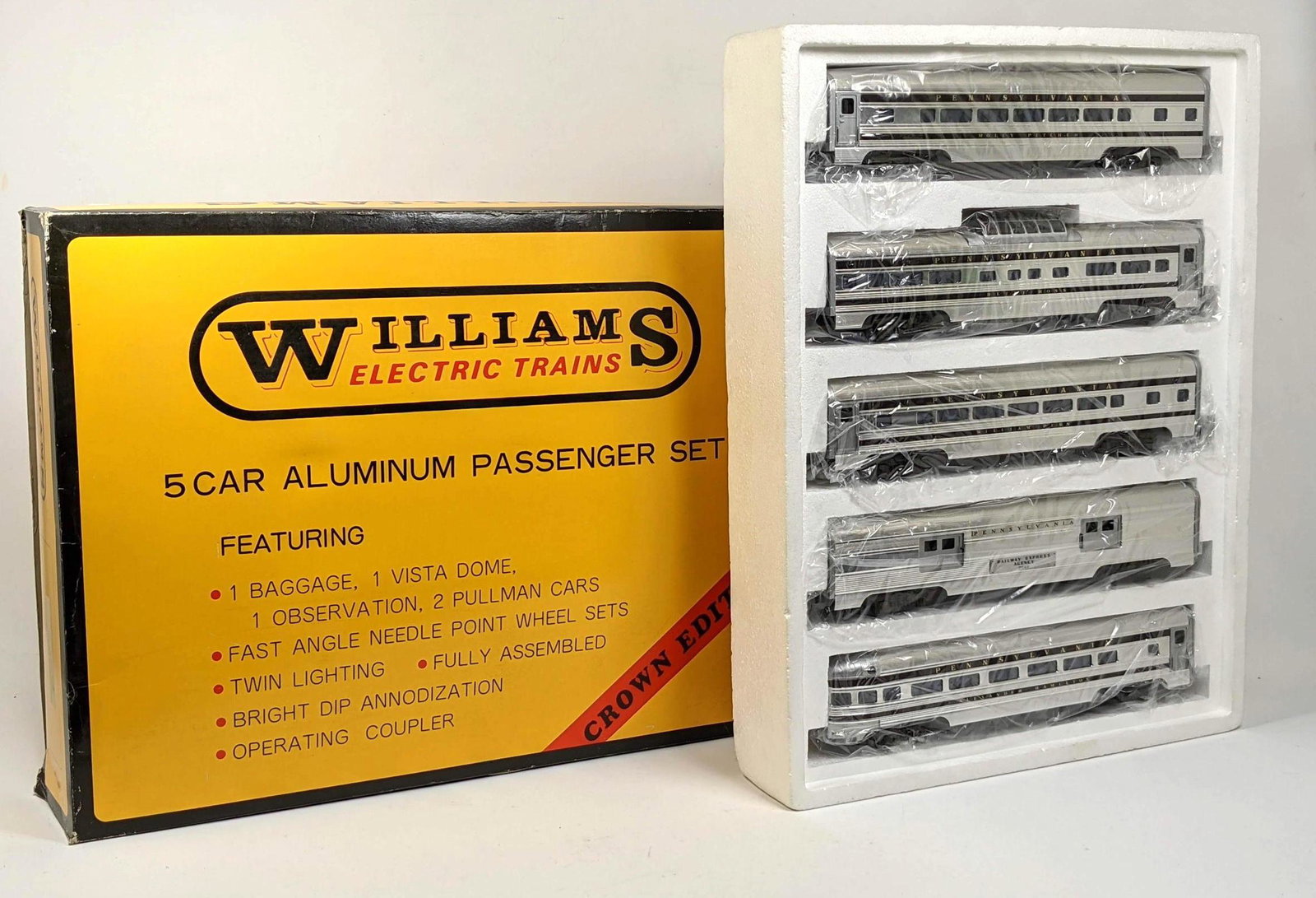 WILLIAMS 5 Car Aluminum Passenger Set.  Model Trains. P (1 of 17)