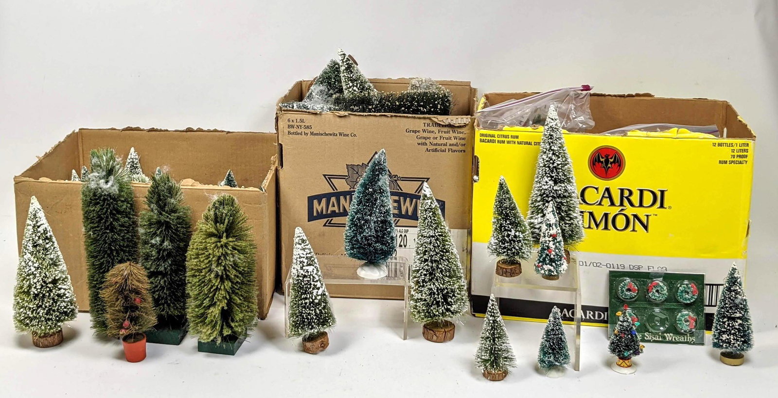 Large Lot Bottle Brush Trees.  3 Large Boxes Full. (1 of 12)