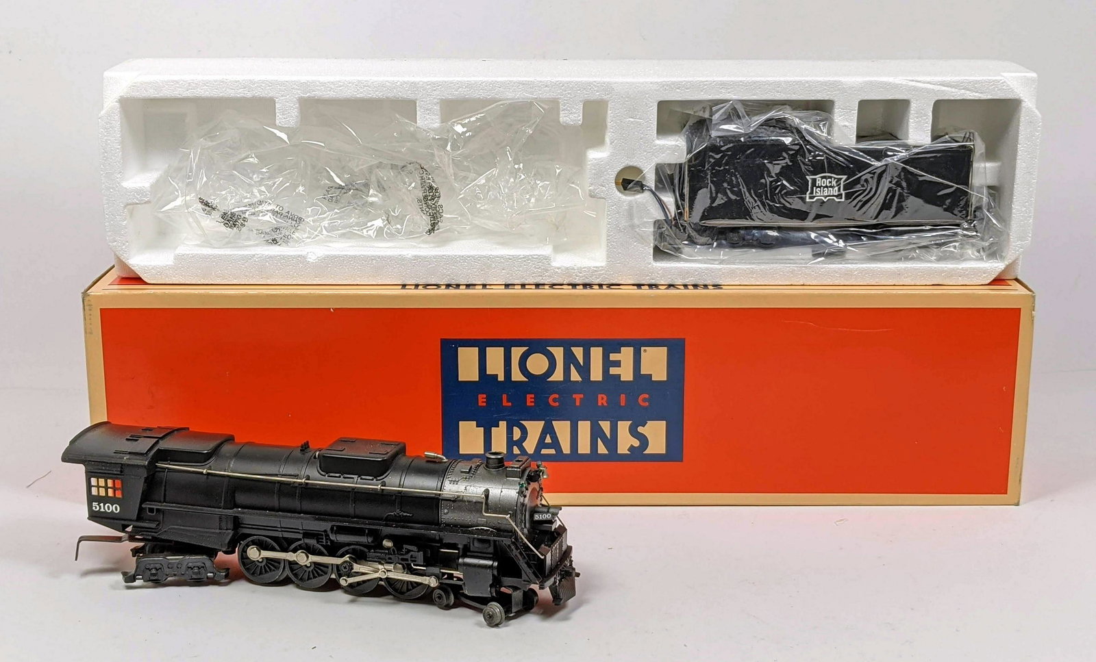 Lionel 5100 Rock Island 4-8-4 Locomotive and Tender. Tr: Lionel 5100 Rock Island 4-8-4 Locomotive and Tender. Train-- Dimensions: ---