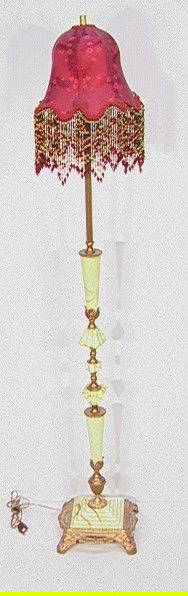Art Deco Style Slag Glass And Beaded Art Deco Style Slag Glass And Beaded