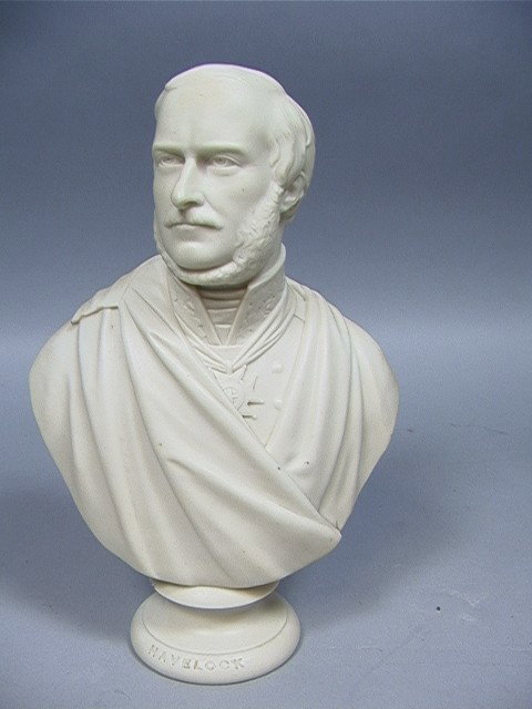 Copeland Bust of Sir Henry Haviland Parian Englan: Copeland Bust of Sir Henry Haviland Parian England-- Dimensions: H: 9.5 inches: W: 7 inches --- Condition (General): Two small nicks to collar. Good condition. Please contact us with specific question