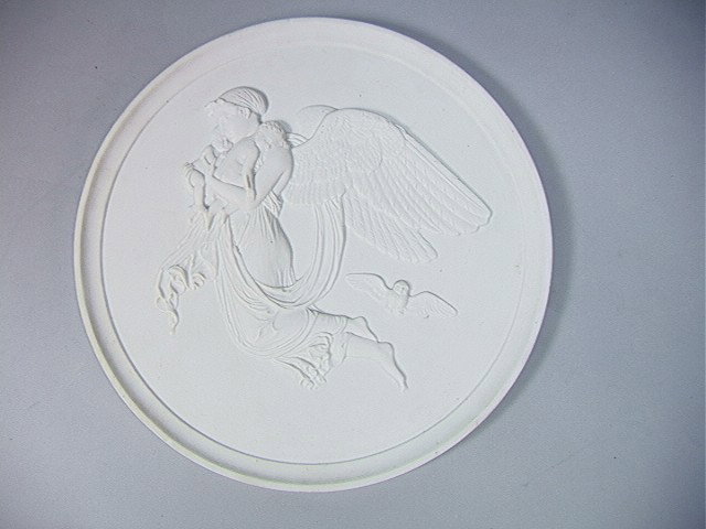 Parian Plaque of Angel with Babies.: Parian Plaque of Angel with Babies.-- Dimensions: : W: 11 inches --- Condition (General): Very Good Condition. Please contact us with specific questions about condition, not visible in the photos. ---