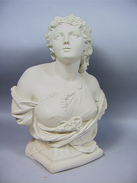 COPELAND Portrait Bust Owen Hale PARIAN ware. C: COPELAND Portrait Bust Owen Hale PARIAN ware. Classical female Bust. Marked-- Dimensions: H: 17 inches: W: 13 inches: D: 7.5 inches --- Condition (General): Very Good Condition. Please contact us with
