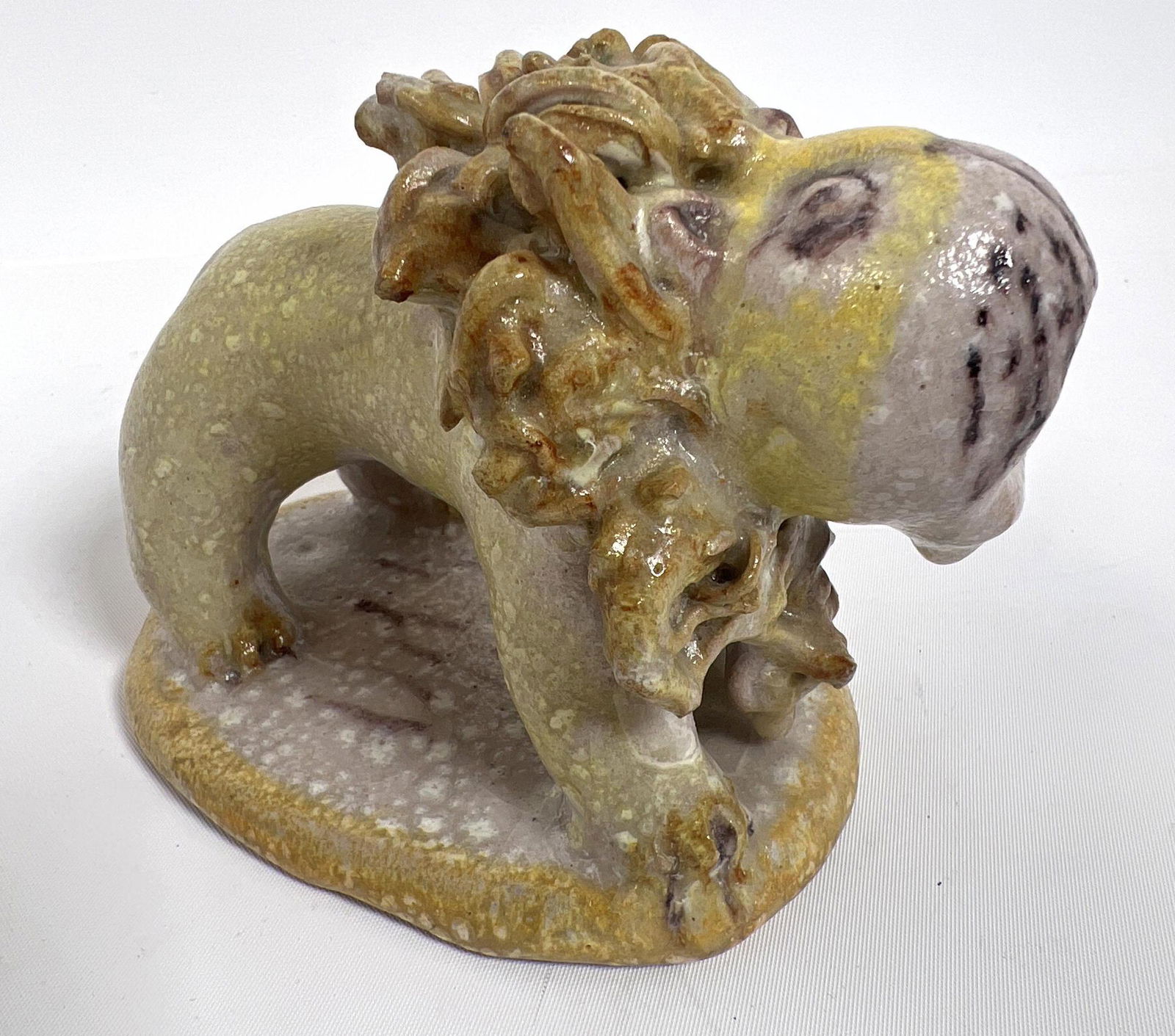 Gambone pottery lion Sculpture. Heavy Glaze. (1 of 6)