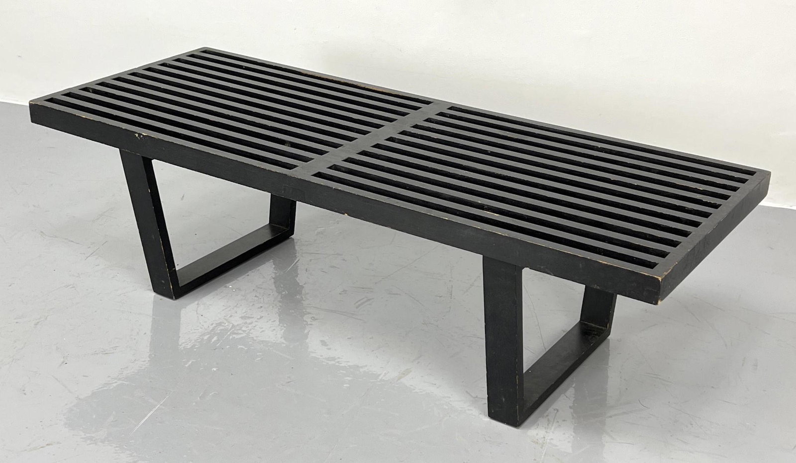4' GEORGE NELSON for HERMAN MILLER Slat Bench. Ebonized (1 of 9)