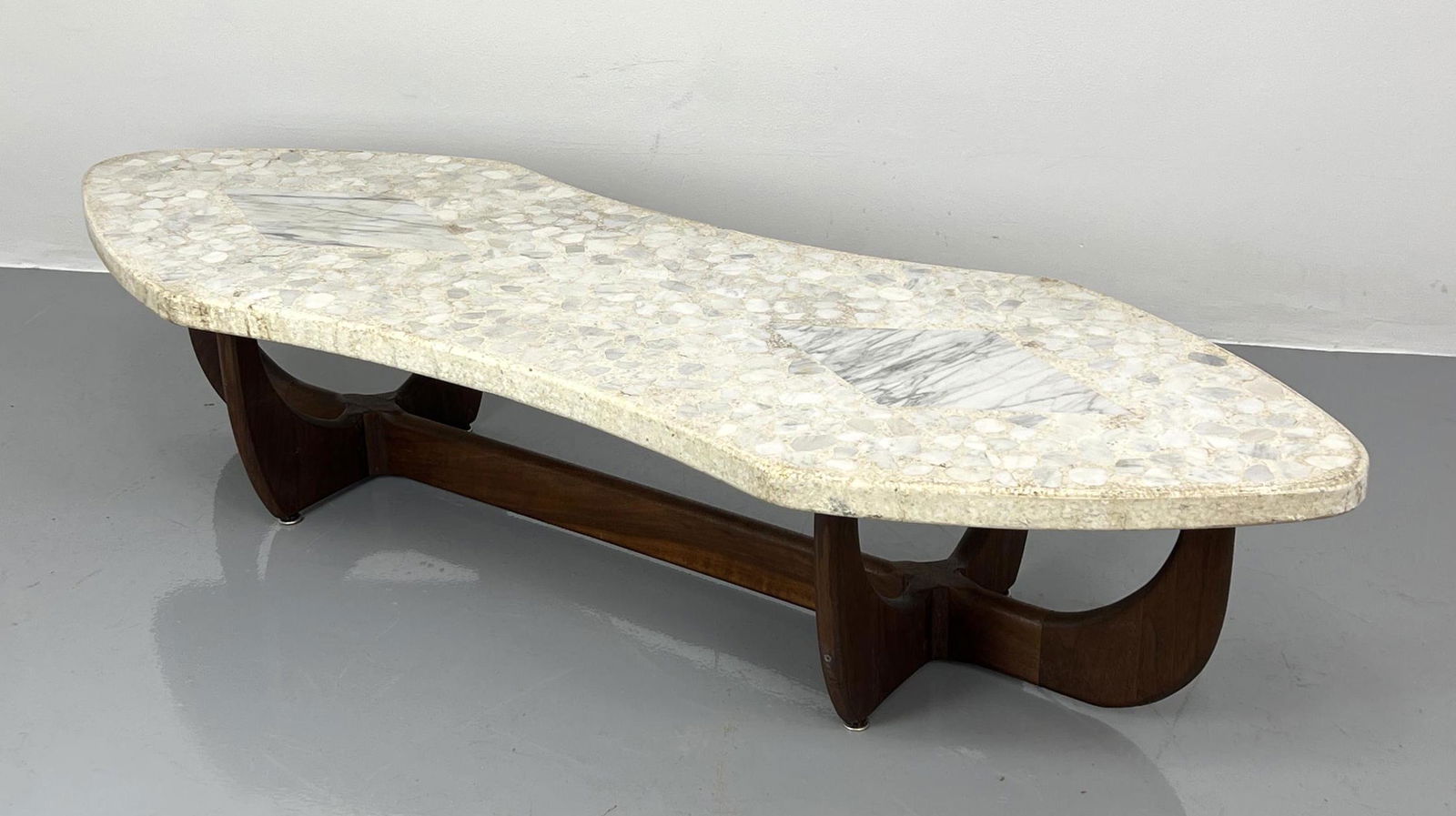 Style of Harvey Probber Coffee Table. Marble Terrazzo T (1 of 10)