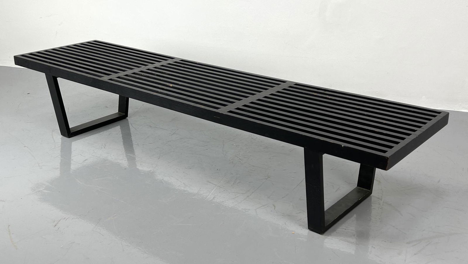 6' GEORGE NELSON for HERMAN MILLER Slat Bench. Ebonized (1 of 10)