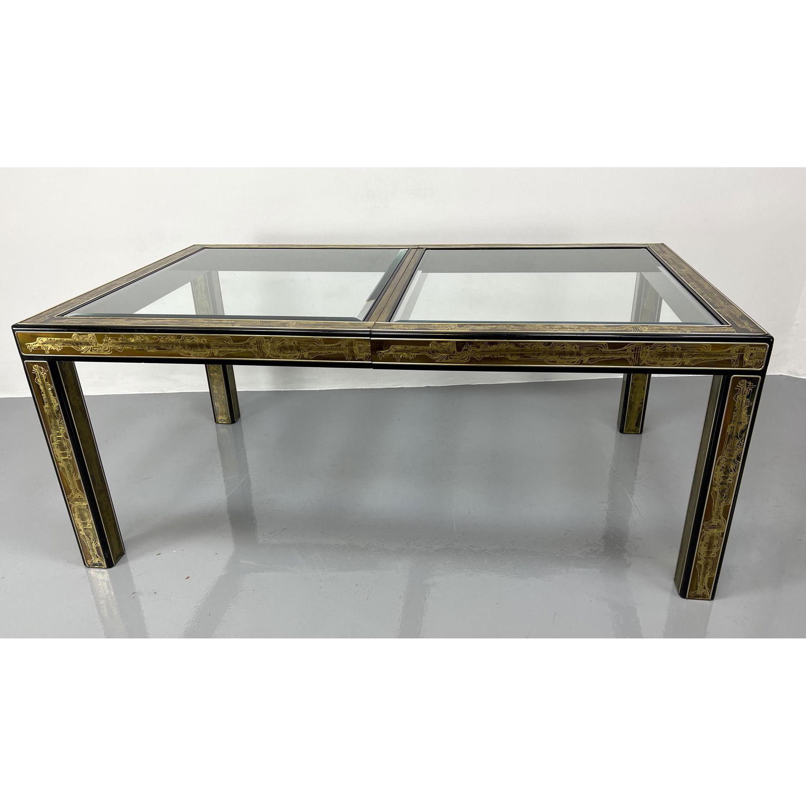 BERNARD ROHNE for MASTERCRAFT Dining Table. Etched Bron (1 of 12)