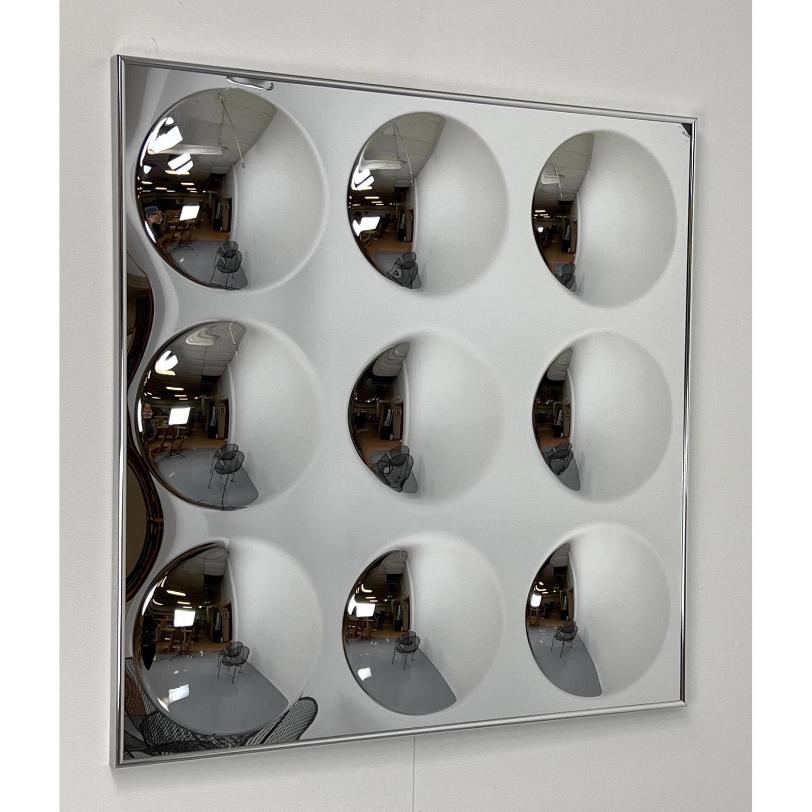 Molded Dimpled Op Art Wall Plaque. Framed. (1 of 7)