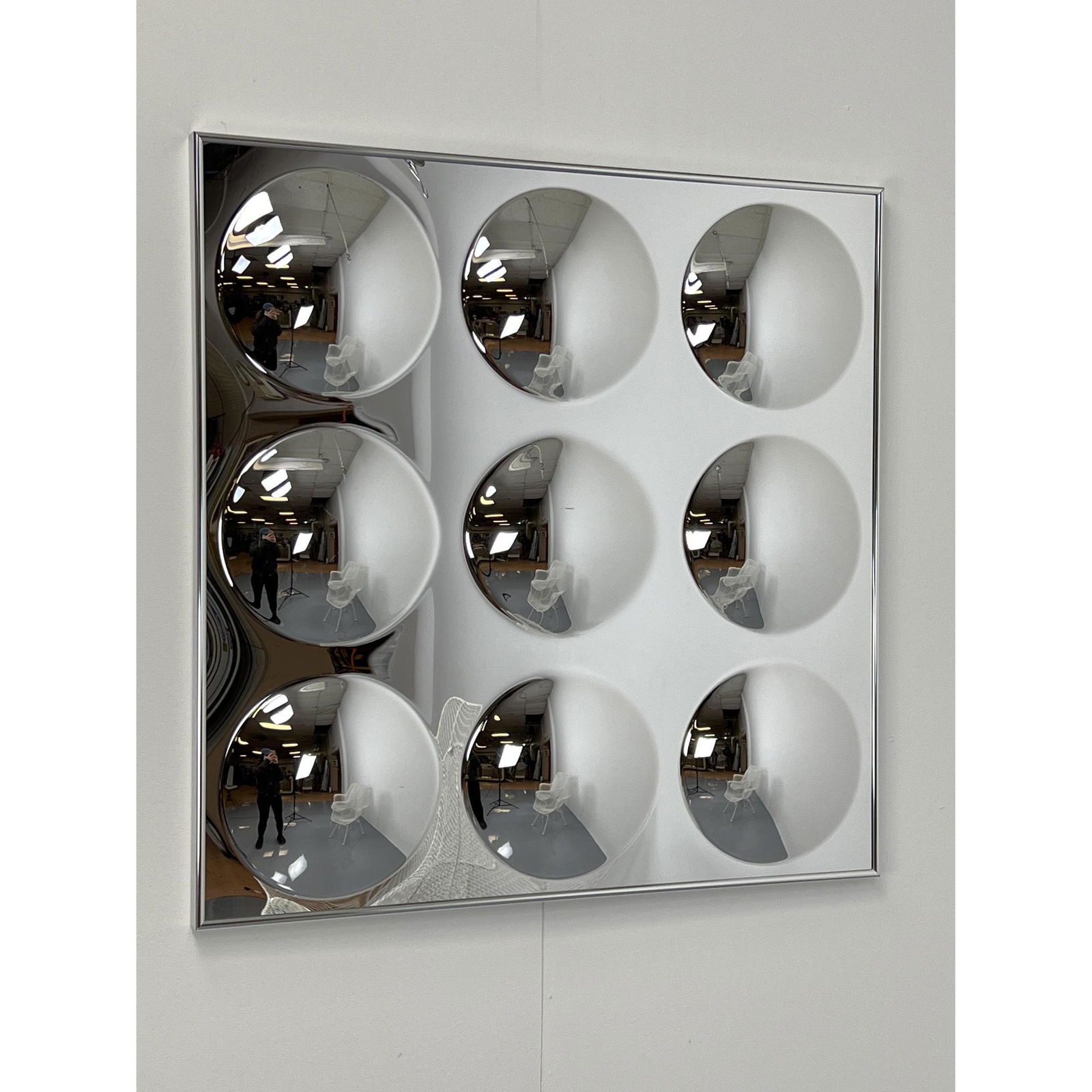 Molded Dimpled Op Art Wall Plaque. Framed (1 of 6)